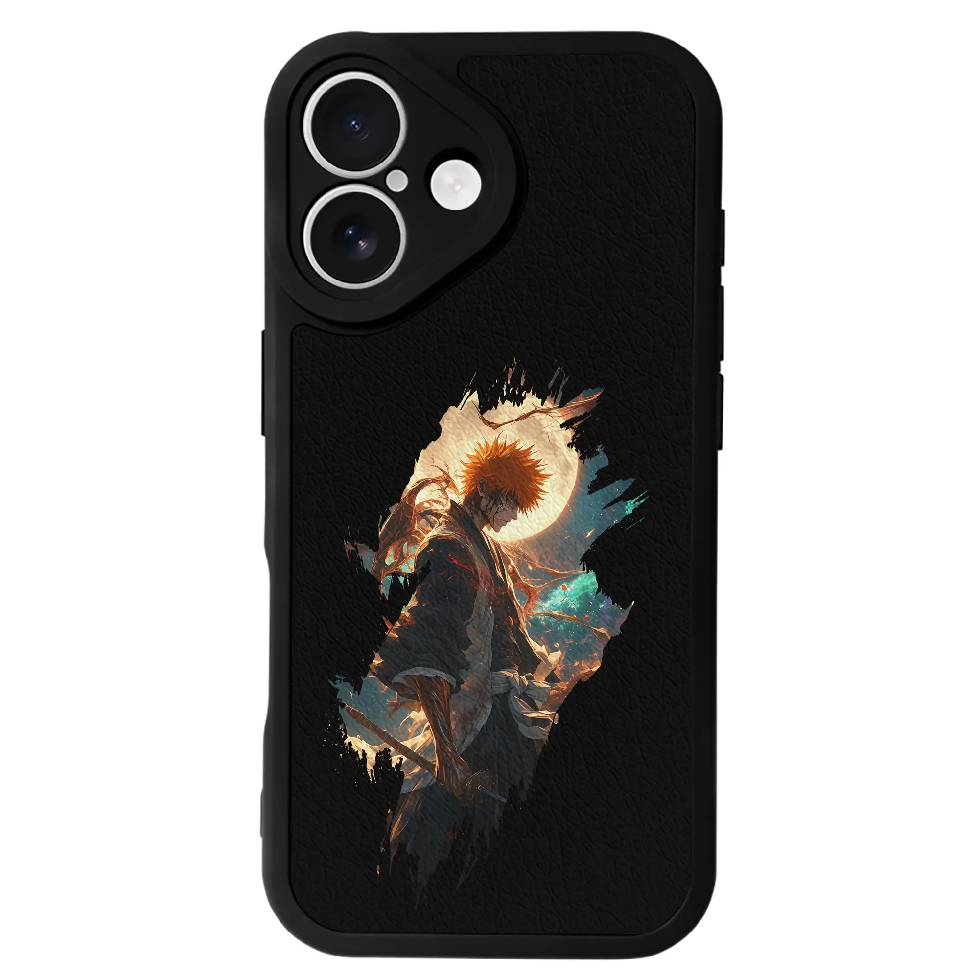 ブリーチ グッズ 黒崎 一護 - IPhone 16シリーズ対応 ・ シリコンスマホケース ・ レザー調 ・ 高精度フィット ・ 耐衝撃 ・ ワイヤレス充電対応 ・ 精密カット